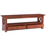 vidaXL Meuble TV Marron 115x30x40 cm Bois d'acajou massif