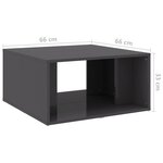 vidaXL Tables basses 4 Pièces gris brillant 33x33x33 cm bois d'ingénierie