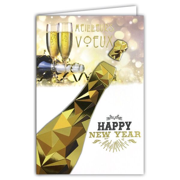 Carte Bonne Année Meilleurs Vœux +enveloppe12x17 5cm