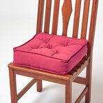 Galette de chaise coussin rehausseur en coton Rouge  40 x 40 x 10 cm - HOMESCAPES