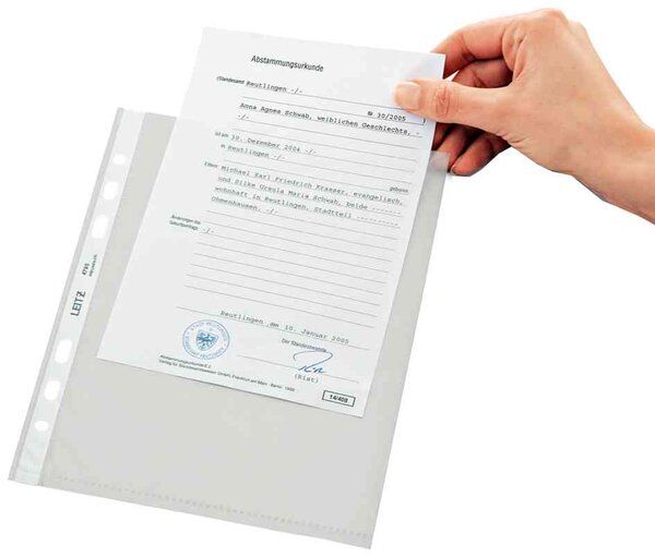 Pack de 100 Pochettes perforée Standard A5 PP Lisse 0,08 mm LEITZ