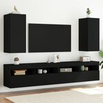 vidaXL Meubles TV muraux avec lumières LED 2 Pièces noir 30 5x35x70 cm