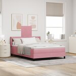 Lit box spring vidaXL avec matelas Rose 140x200 cm Velours