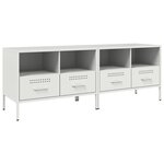 vidaXL Meubles TV 2 Pièces blanc 68x39x50 5 cm acier laminé à froid