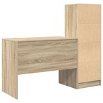 vidaXL Bureau avec rangement en chêne de Sonoma en bois d'ingénierie