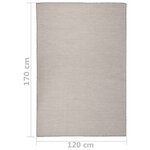 vidaXL Tapis à tissage plat d'extérieur 120x170 cm Taupe