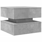 vidaXL Table basse avec lumières LED gris béton 50x50x40 cm