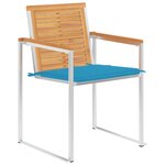 vidaXL Chaises de jardin avec coussins 2 Pièces Teck solide et acier