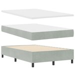 vidaXL Lit à sommier avec matelas Gris clair 120x200 cm Velours