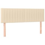vidaXL Sommier à lattes de lit avec matelas LED Crème 140x190 cm Tissu