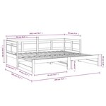 vidaXL Lit coulissant sans matelas noir 2x(90x190) cm