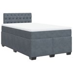 vidaXL Sommier à lattes de lit et matelas Gris foncé 120x200cm Velours
