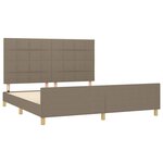 vidaXL Cadre de lit avec tête de lit Taupe 180x200 cm Tissu