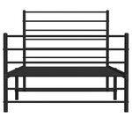 vidaXL Cadre de lit métal avec tête de lit/pied de lit noir 75x190 cm