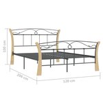 vidaXL Cadre de lit sans matelas noir métal 120x200 cm