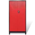 vidaXL Armoire à outils avec 2 portes Acier 90x40x180 cm Noir et rouge