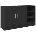 vidaXL Armoire d'évier noir 90x29x55 cm bois d'ingénierie