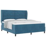 Literie Box Spring vidaXL avec matelas bleu foncé 180x200 cm en velours