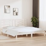 vidaXL Cadre de lit sans matelas blanc 200x200 cm bois massif de pin