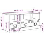 vidaXL Meuble TV anthracite 99x39x44 cm acier