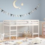 vidaXL Lit mezzanine enfants échelle 90x190 cm bois pin massif