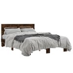 vidaXL Cadre de lit sans matelas chêne fumé 140x190 cm