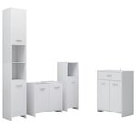 vidaXL Ensemble de meubles de salle de bain 4 Pièces Blanc