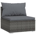 Salon de jardin meuble d'extérieur ensemble de mobilier 5 pièces avec coussins résine tressée gris 02_0016445