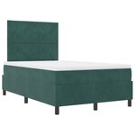 Lit box spring vidaXL avec matelas et LED vert foncé 120x190 cm en velours