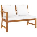 vidaXL Salon de jardin 9 Pièces avec coussin Crème Bois d'acacia solide