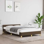 vidaXL Cadre de lit sans matelas marron foncé 120x200 cm tissu