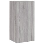vidaXL Meuble TV mural avec lumières LED sonoma gris 40 5x35x80 cm