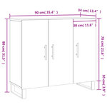 vidaXL Buffet sonoma gris 90x34x80 cm bois d'ingénierie
