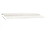 vidaXL Auvent manuel rétractable avec LED 600x300 cm Crème