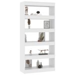 vidaXL Bibliothèque/Séparateur de pièce Blanc bois d'ingénierie