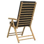 vidaXL Chaises de bistro pliantes lot de 6 coussins gris foncé bambou