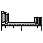 vidaXL Cadre de lit sans matelas noir bois massif 140x190 cm
