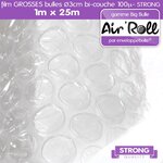 1 rouleau de film grosses bulles d'air largeur 1m x longueur 25m - gamme air'roll  strong