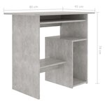 vidaXL Bureau Gris béton 80x45x74 cm Bois d’ingénierie
