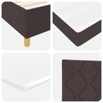 Lit Box Spring vidaXL avec Matelas Marron Foncé 180x200 cm Tissu