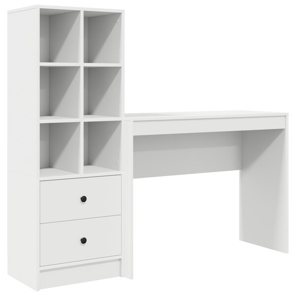 vidaXL Bureau de stockage blanc en bois