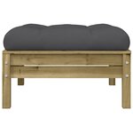 vidaXL Repose-pieds de jardin avec coussins lot de 2 bois pin imprégné