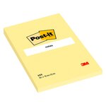 Bloc-notes jaune uni post-it 102 x 152 mm - bloc de 100 feuilles - lot de 12