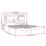 vidaXL Cadre de lit sans matelas gris bois massif