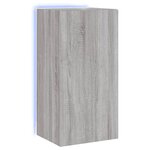 vidaXL Meuble TV mural avec lumières LED sonoma gris 40 5x35x80 cm