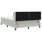 vidaXL Lit à ressorts avec matelas en gris clair  140x190 cm  Velours