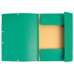 Lot De 3 Chemises À Élastiques 3 Rabats Carte Lustrée 400g/m2 - A4 - Nature - X 17 - Exacompta