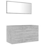 vidaXL Ensemble de meubles de salle de bain 2 Pièces Gris béton Aggloméré