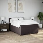 vidaXL Sommier à lattes de lit avec matelas Marron foncé 140x200 cm