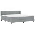 lit à sommier vidaXL avec matelas gris clair 180x200 cm Tissu